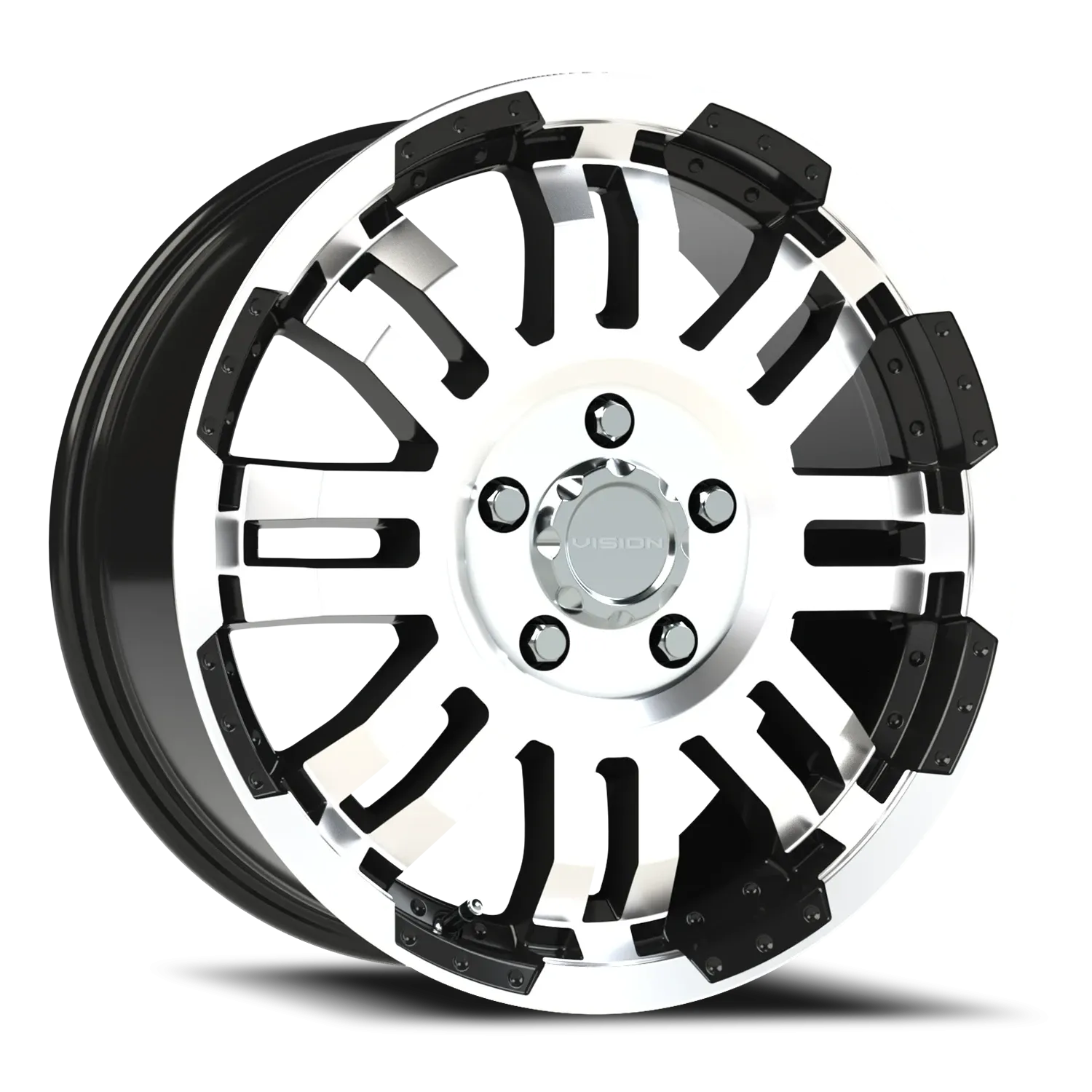 VISION 375 18X7.5 GLOSS BLACK MACHINED FACE